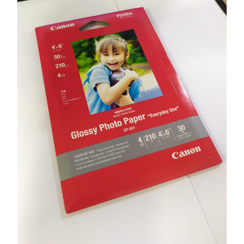 Giấy in ảnh Canon GP-601 4"x6" dùng cho máy in phun- Hàng Chính hãng