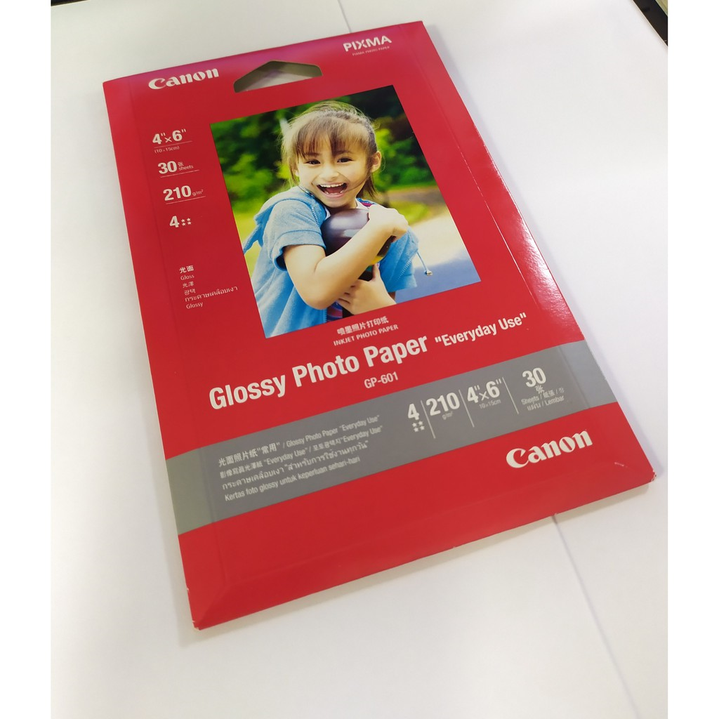 Giấy in ảnh Canon GP-601 4"x6" (30 sheets) dùng cho máy in phun- Hàng Chính hãng