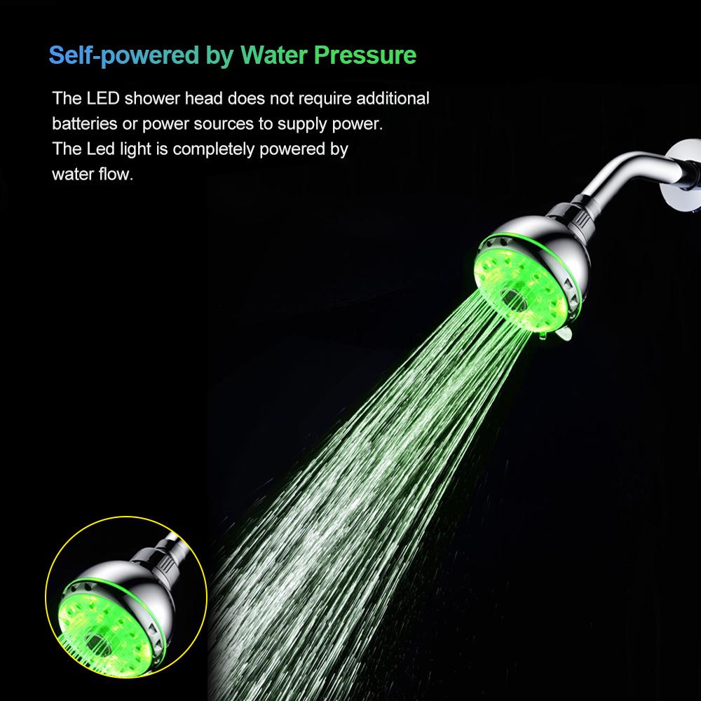 Đầu vòi hoa sen dạng mưa có đèn led có thể tự động thay đổi màu sắc