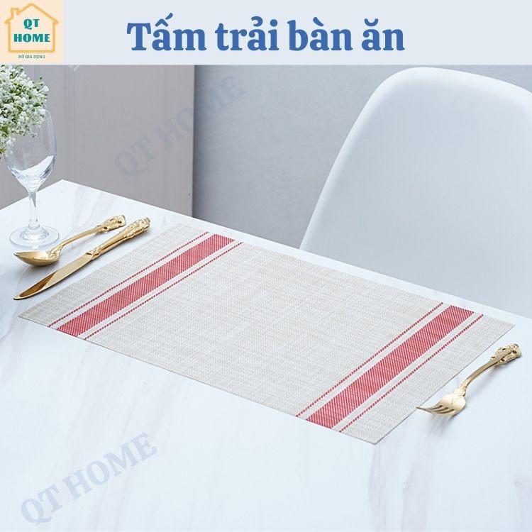 Tấm Trải Bàn Ăn PVC Cách Nhiệt, Kiểu 2 Sọc