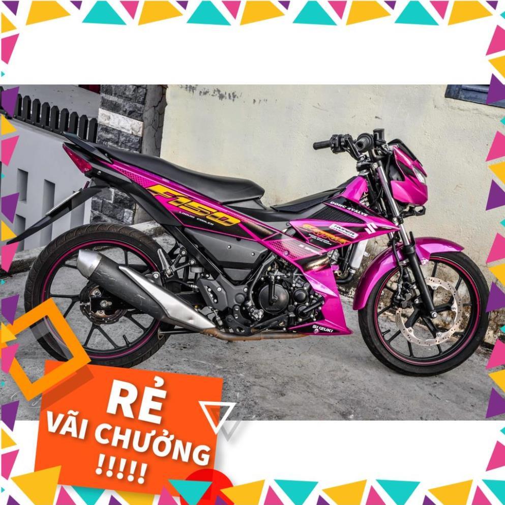 Tem Rời Raider FI Mẫu Chữ Satria F150 Hồng Đen Vàng