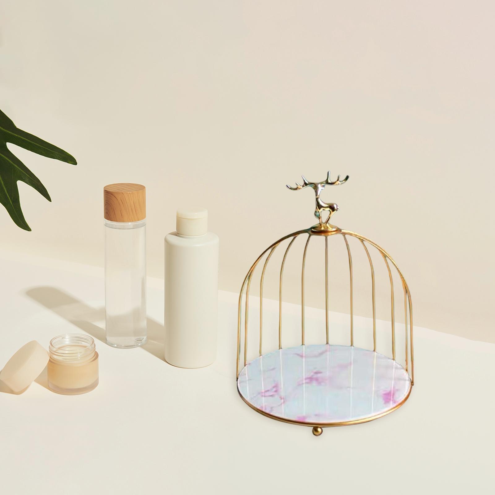 Bird Cage Rack Cosmetic Holder Perfume Iron for Dresser Vanity deer