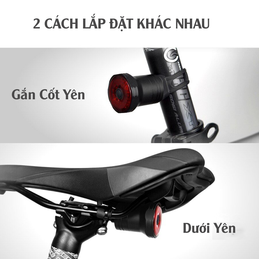 Đèn Đuôi LED Xe Đạp Thông Minh Cảnh Báo Ban Đêm Có Cảm Biến Chuyển Động Và Báo Đèn Khi Phanh Xe Chống Nước Sạc Điện USB MAILEE - Hàng Chính Hãng