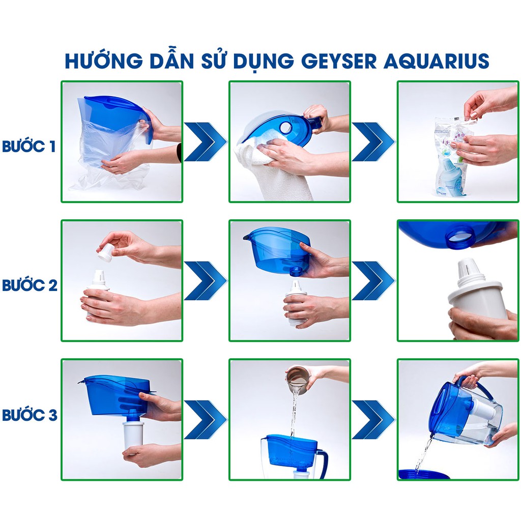 Bình lọc kháng khuẩn nano Geyser Aquarius