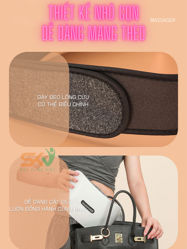 Máy massage bụng đa năng SKV-TQ109, tích hợp đá nóng himalaya giúp tan mỡ bụng, chân đùi, sử dụng an toàn cho da
