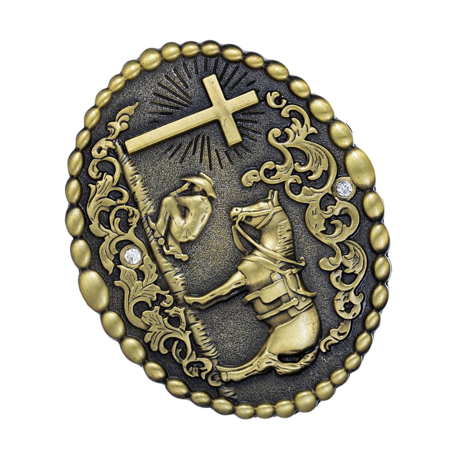 Men's Cowboy Belt Buckle Fashion Antique Engraved Animal Floral Alloy Novelty Buckles