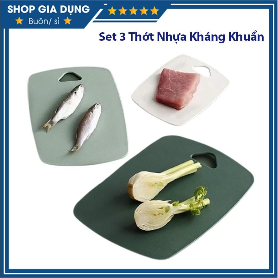 Set 3 Thớt Nhựa Kháng Khuẩn An Toàn Vệ Sinh Dễ Dàng