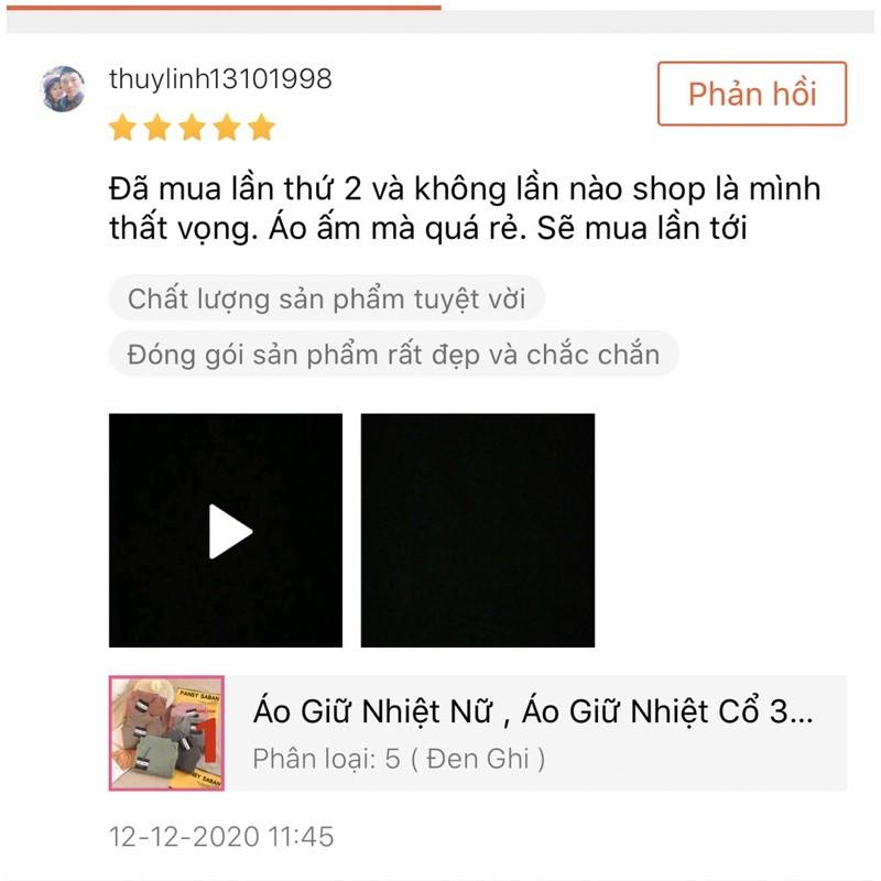 Áo Giữ Nhiệt Nữ , Áo Giữ Nhiệt Cổ 3 Phân MOTIE( Túi Zip )