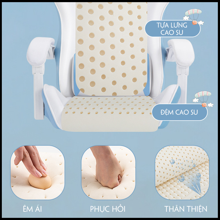 Ghế Game Cao Cấp. Ghế Gaming Kèm Gối Tựa Massage Lưng. Ghế Chơi Game