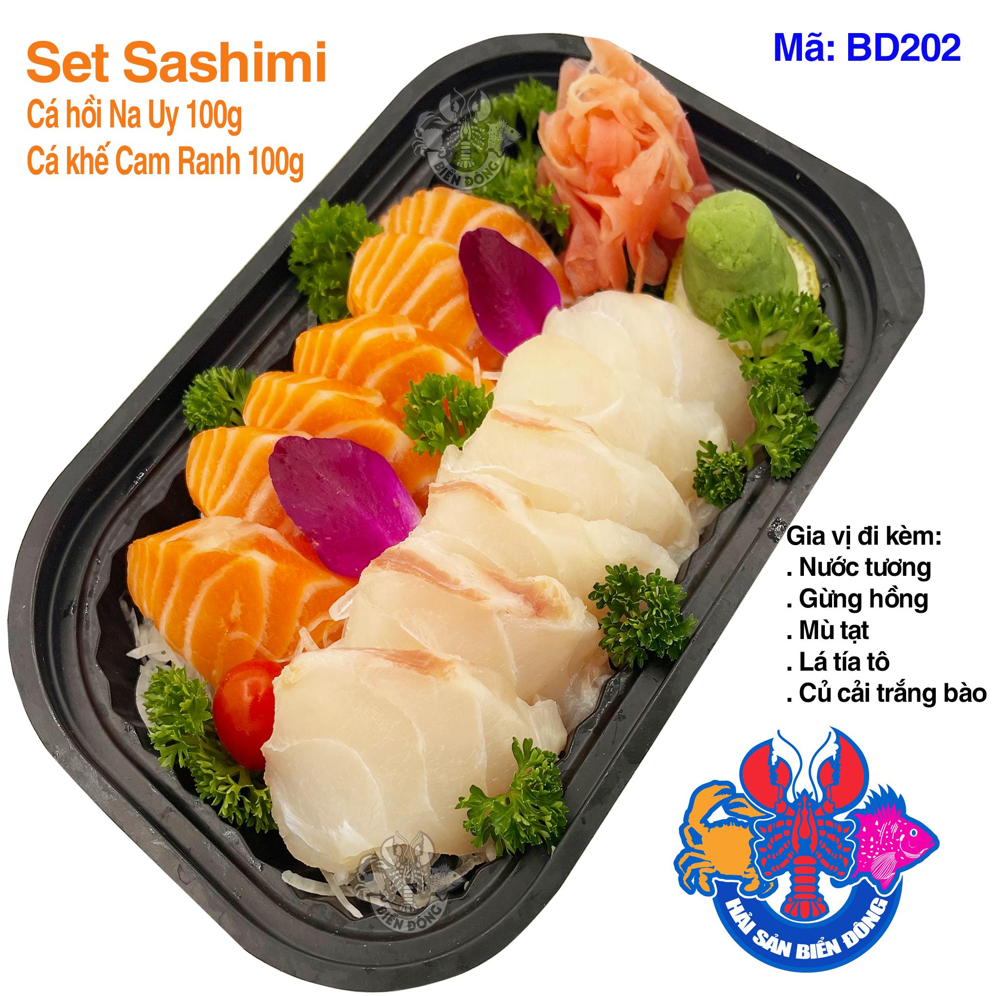 Mã 202_Set Sashimi Cá Hồi, Cá khế 200g