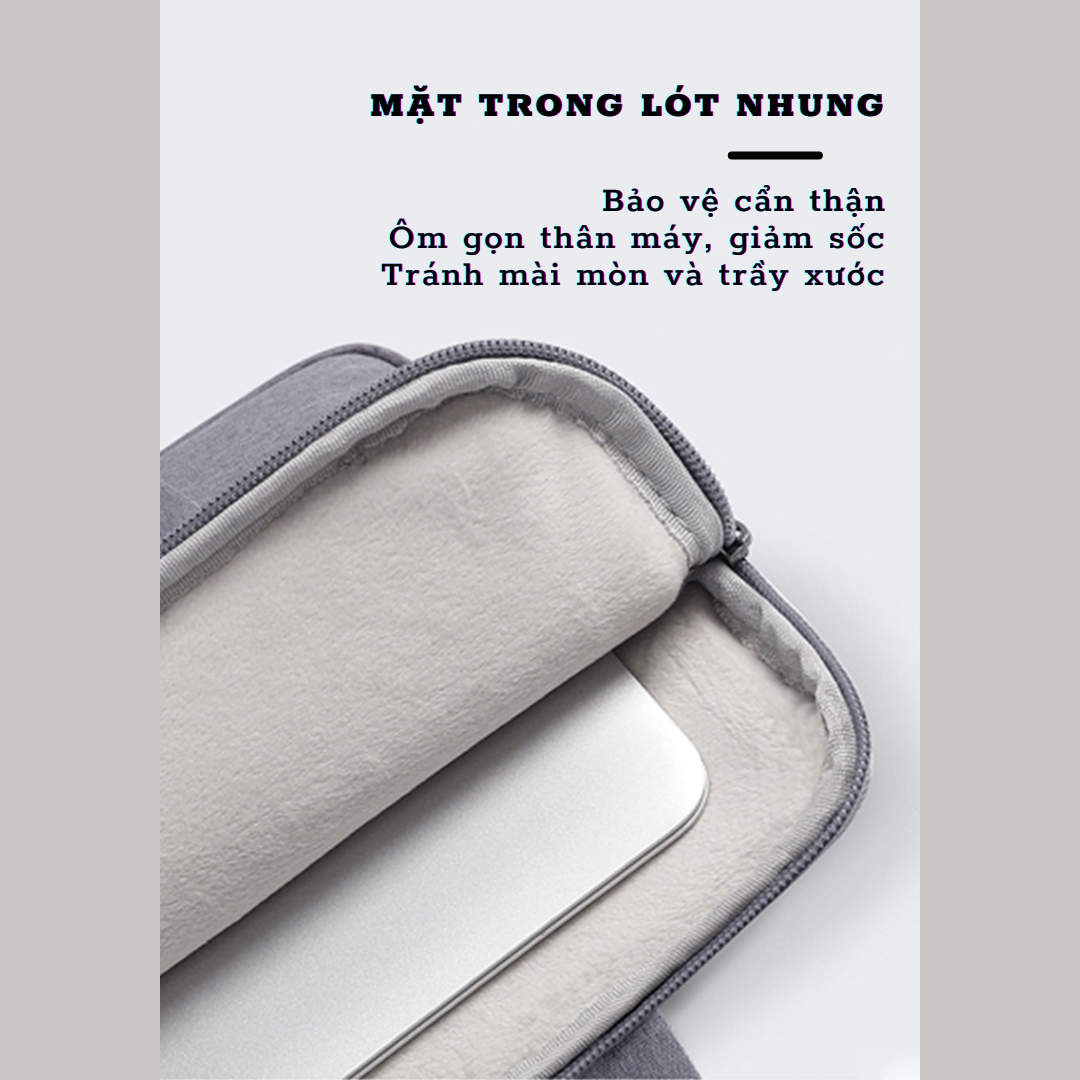 Túi Laptop / Macbook / Untralbook 1 Dây Kéo Vải Agni Cloth - Chống Thấm Nước - Full size