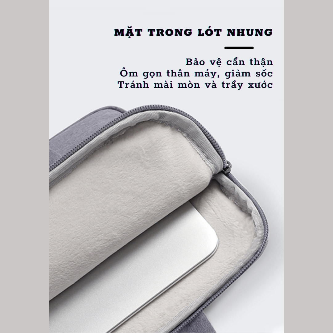 Túi Laptop / Macbook / Untralbook 1 Dây Kéo Vải  Agni Cloth  - Chống Thấm Nước - Full size