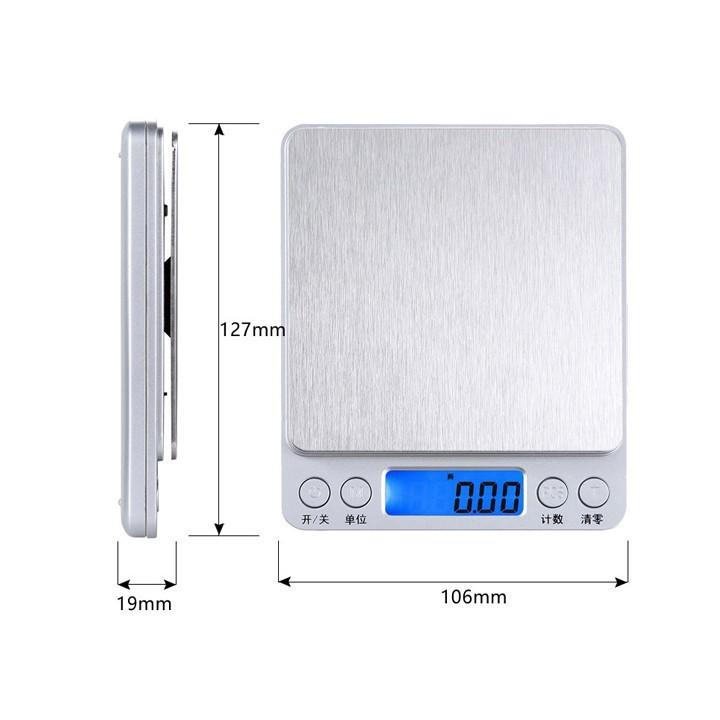 Cân Tiểu Ly Điện Tử 3kg I2000 Siêu Chính Xác, Cân Nhà Bếp Mini Tiện Lợi