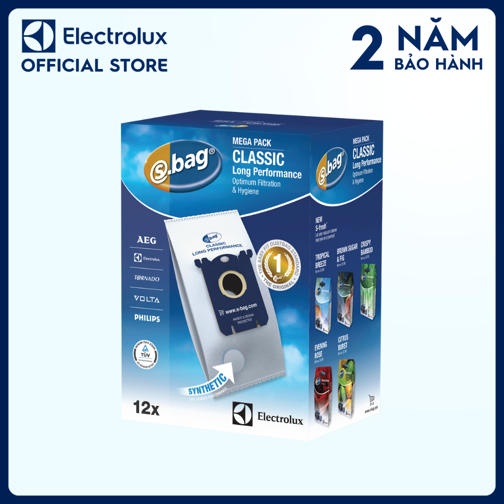 Túi chứa bụi Electrolux E201M, cho hiệu quả tối đa, Tương thích với sản phẩm: ZEQ6530 [Hàng chính hãng]