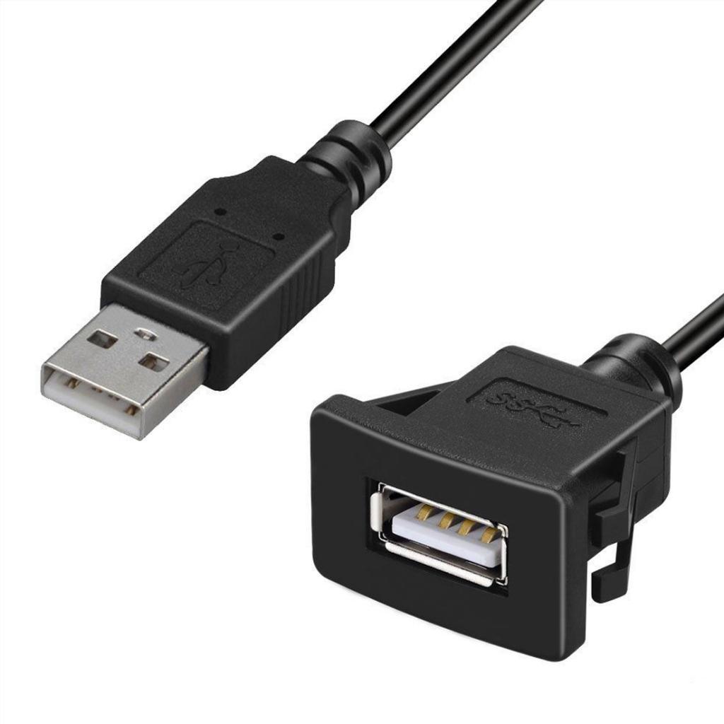 USB2.0 Extension  Mount Cable for car boat Motorcycle Flush Dashboard