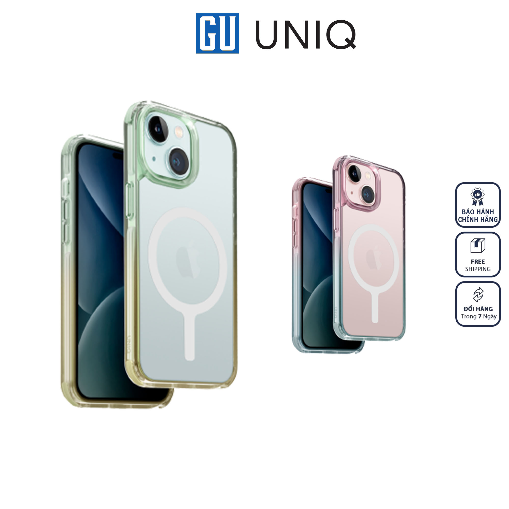 Ốp UNIQ Hybrid Magclick Charging Combat Duo Dành Cho iPhone 15 Tương Thích Sạc Không Dây Và Chống Rơi Cấp Độ Quân Sự Hàng Chính Hãng