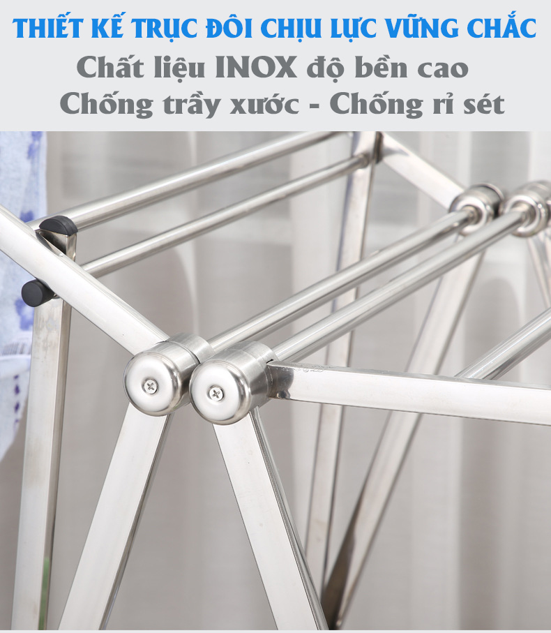 Giàn phơi đồ thông minh đa năng - Gấp gọn cao cấp - GPIN03