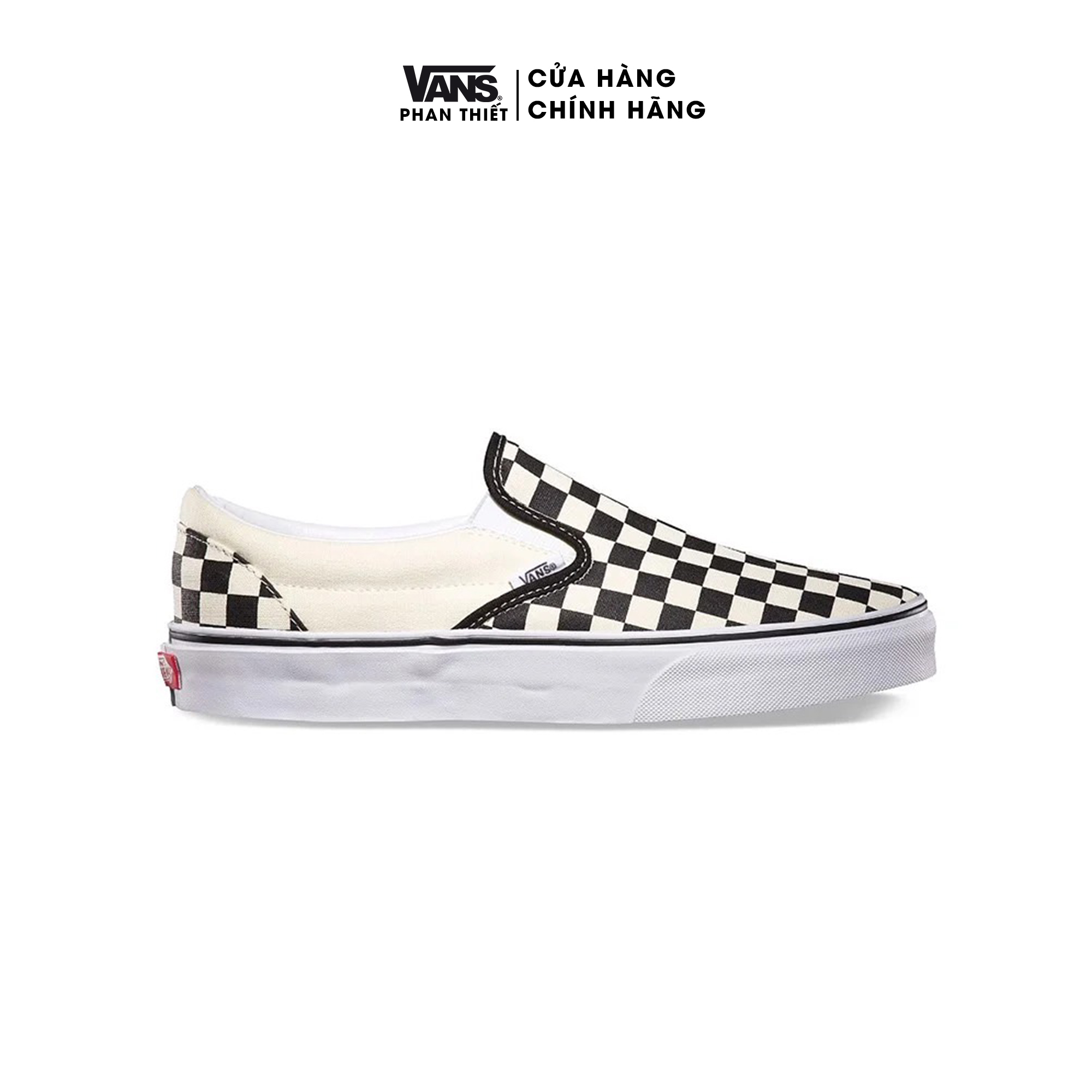 Giày sneaker Vans chính hãng - chất vải canvas - mềm nhẹ - họa tiết caro - Classic Slip-On Checkerboard - VN000EYEBWW