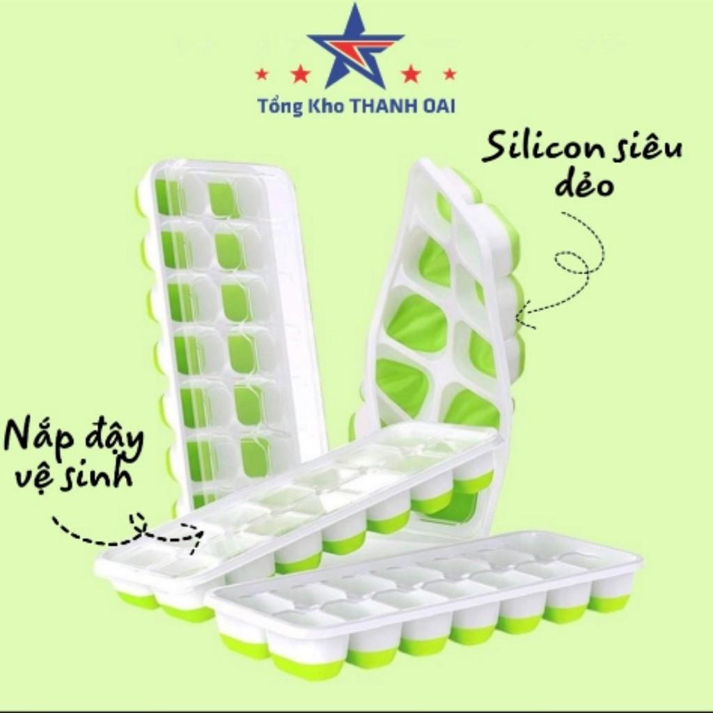 Khay Đựng Đá Khay Đá Khay Đựng Đồ Ăn Dặm Silicon Có Nắp Đậy An Toàn Tiện Dụng