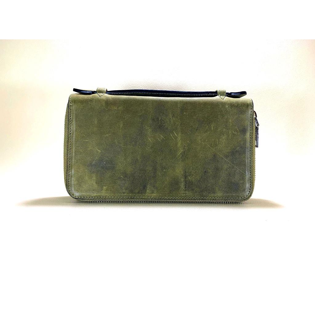 Ví Nam Cầm tay Clutch Dáng hộp Luxury Xanh S00121 Gowin