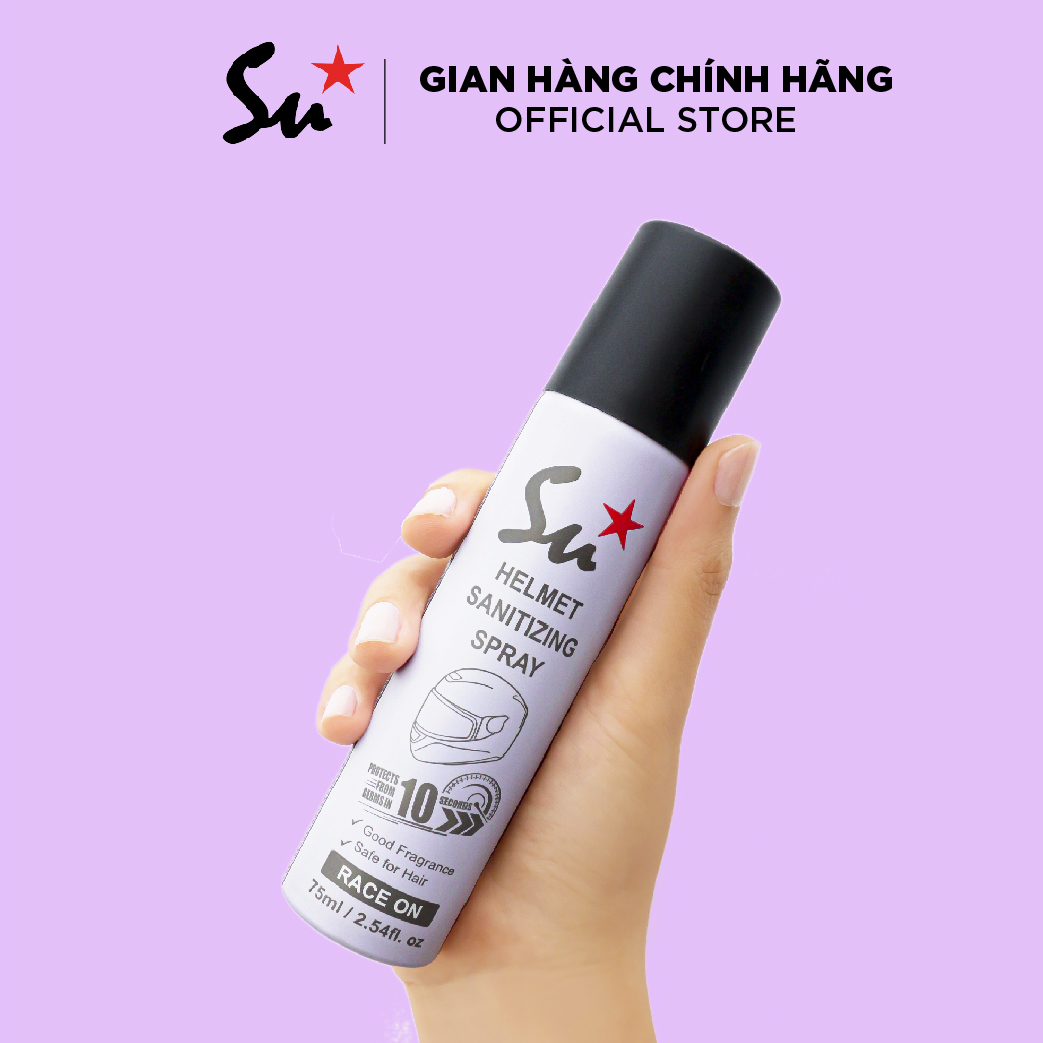 Khử mùi nón bảo hiểm Su Star - Race On xuất xứ Úc, Hạn Chế Vi Khuẩn, Ẩm Mốc, Hương Thơm Ngọt Ngào Sau 10s (75ml)