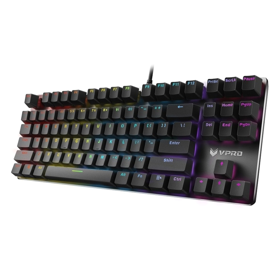 Bàn Phím Cơ Có Dây Rapoo V500RGB Alloy RGB Mechanical Fullsize - Hàng Chính Hãng