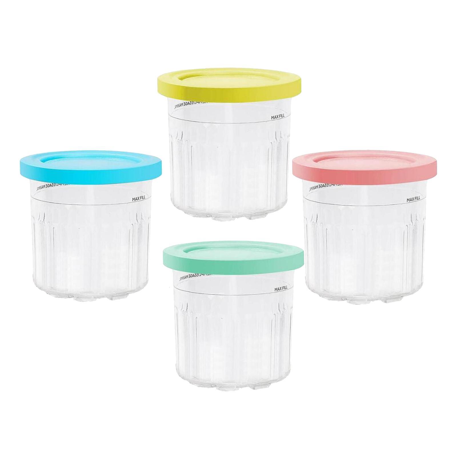 4Pcs Dessert Container Leakproof Ice Cream Pint Cup for Soup Ice Cream Maker