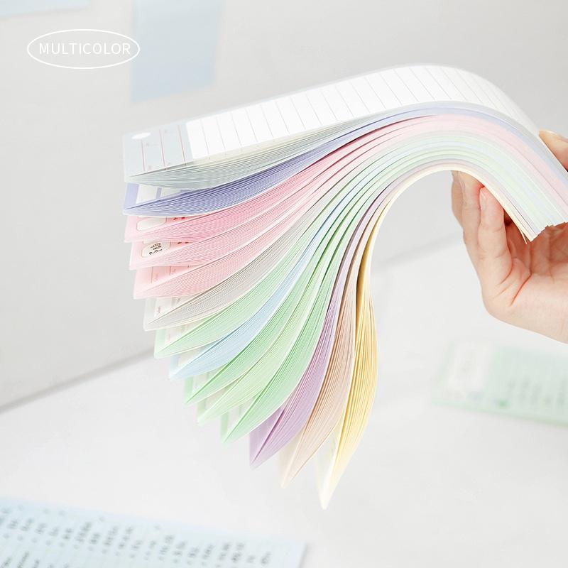 Giấy Note - Giấy Ghi Chú Kế Hoạch/ Tự Vựng/ Todo List Form Dài Màu Pastel Kèm Stickers