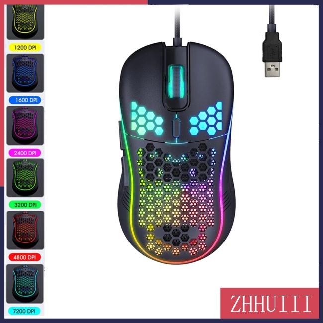 Chuột Chơi Game Có Dây JT 7200 DPI RGB Hình Tổ Ong Dành Cho Game Thủ