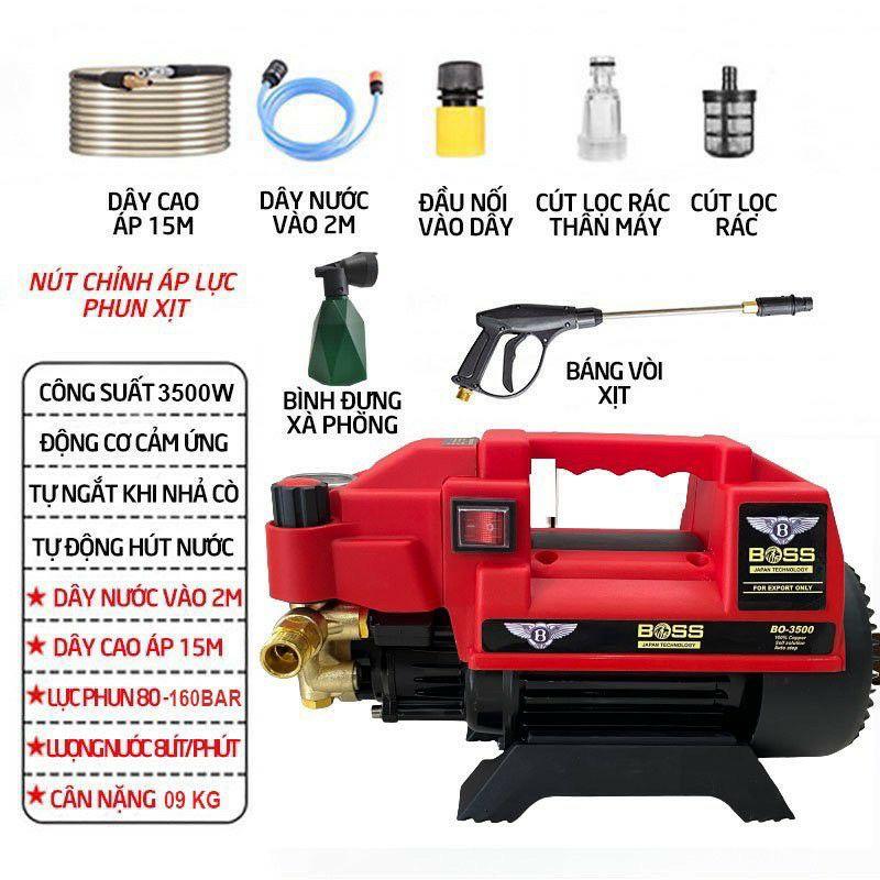 Máy Rửa Xe Boss Japan | Model Bo-3500 | Công Suất 3500W ,Lõi Đồng 100%