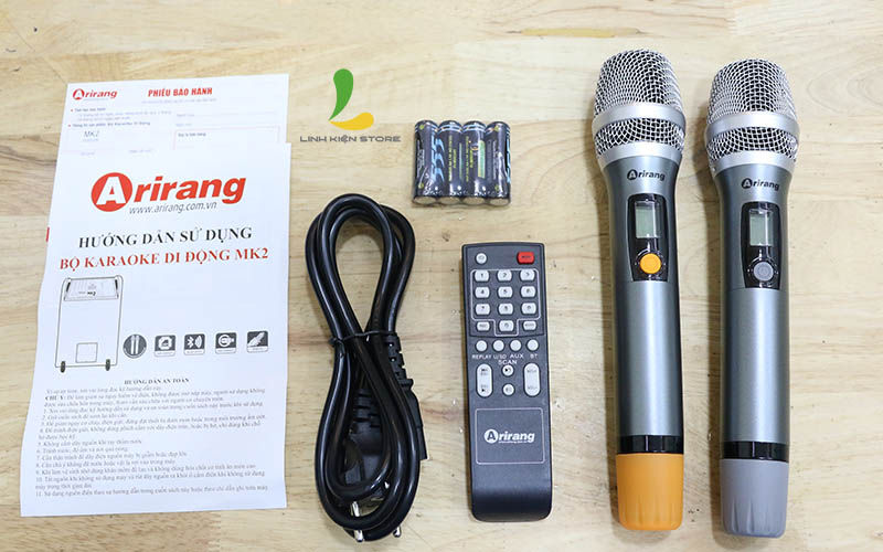 Loa kéo Arirang MK2 - Loa bluetooth hát karaoke tặng kèm micro không dây - Hàng nhập khẩu
