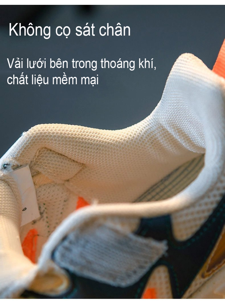 Giày thể thao trẻ em nam nữ dệt kim giày lưới phong cách Hàn Quốc H9580 - Trắng