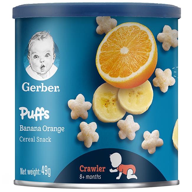 Bánh Ăn Dặm Gerber Puffs Chuối Cam 49g