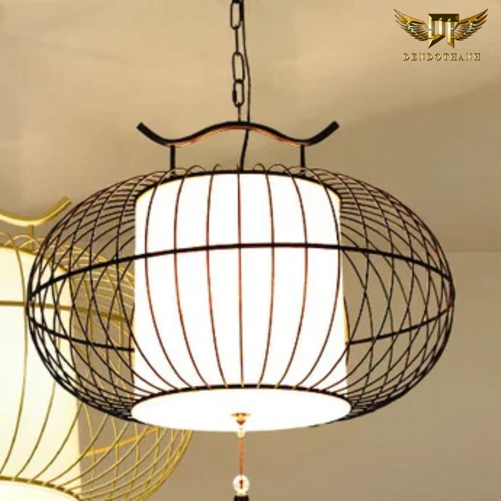 Đèn thả hình đèn lồng trang trí trần decor phong cách hiện đại thân hợp kim đui đèn E27 tiện dụng kèm bóng led DDT12