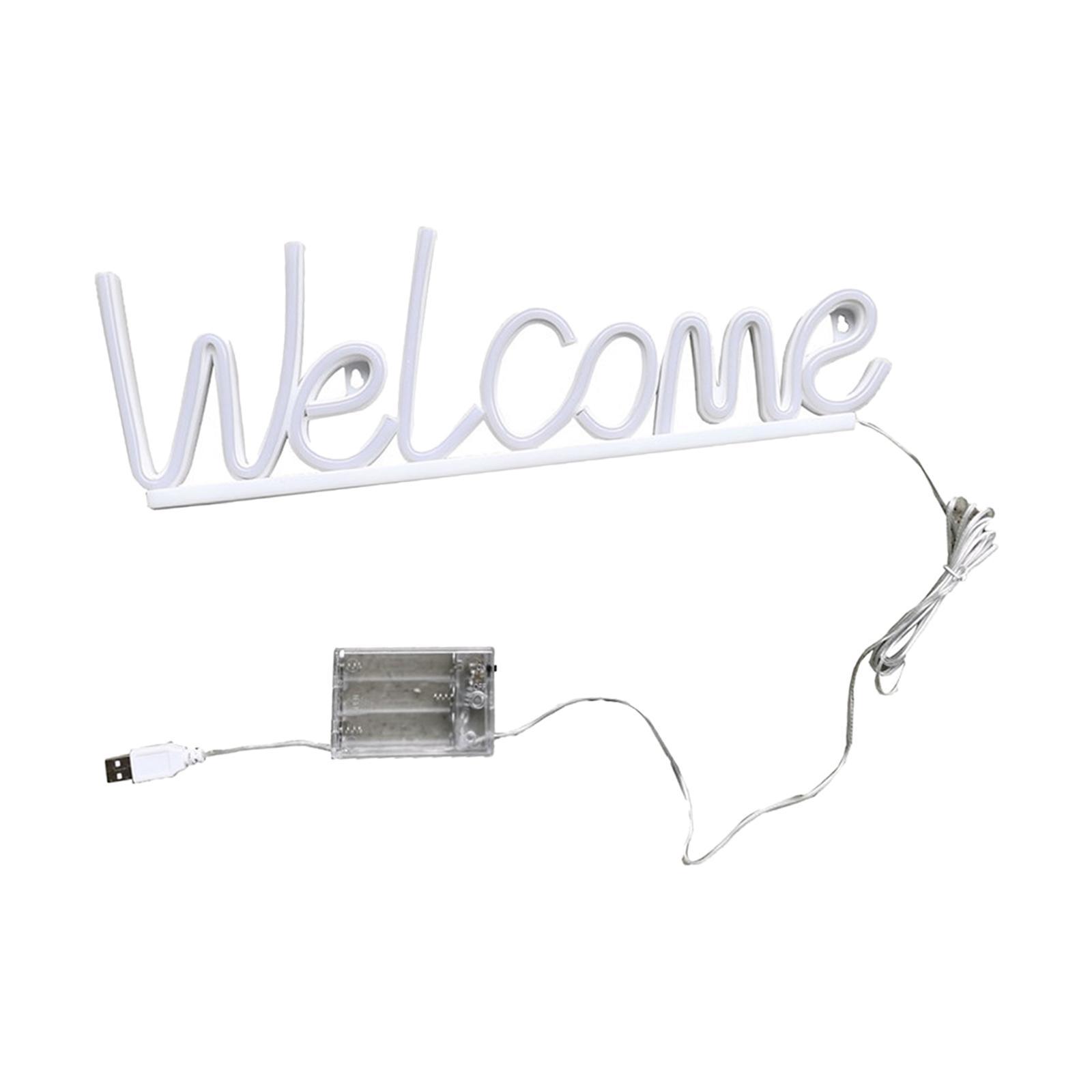 Welcome Neon Sign Decorative Lamp Neon Light Sign for Bar Pub Store