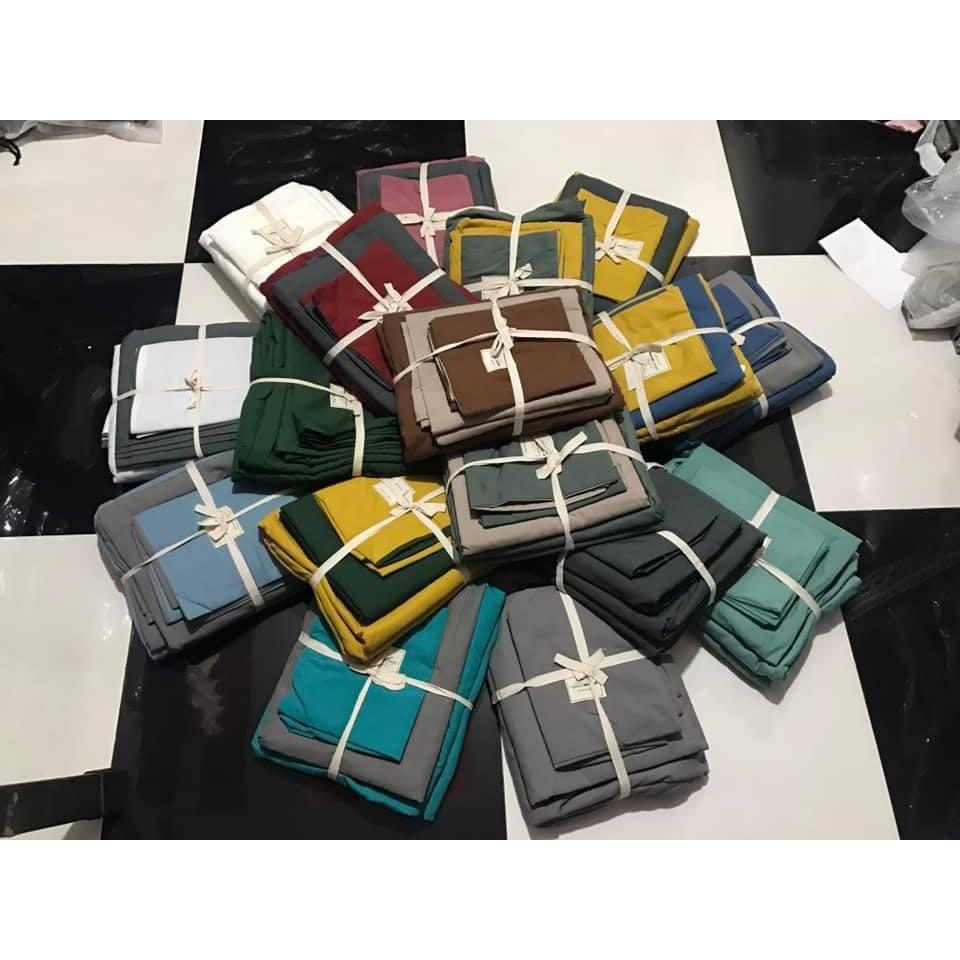 BỘ CHĂN GA GỐI COTTON TICI DAA Bedding dày mát, bộ drap nệm phong cách Hàn quốc cao cấp đủ màu đủ size