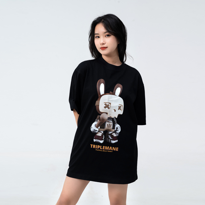 Áo thun cộc tay nam nữ Unisex NO4 Bully Rabit / BLACK - vải 100% Cotton Premium thoáng mát không bai xù, co giãn 2 chiều, định lượng lên đến 260gsm