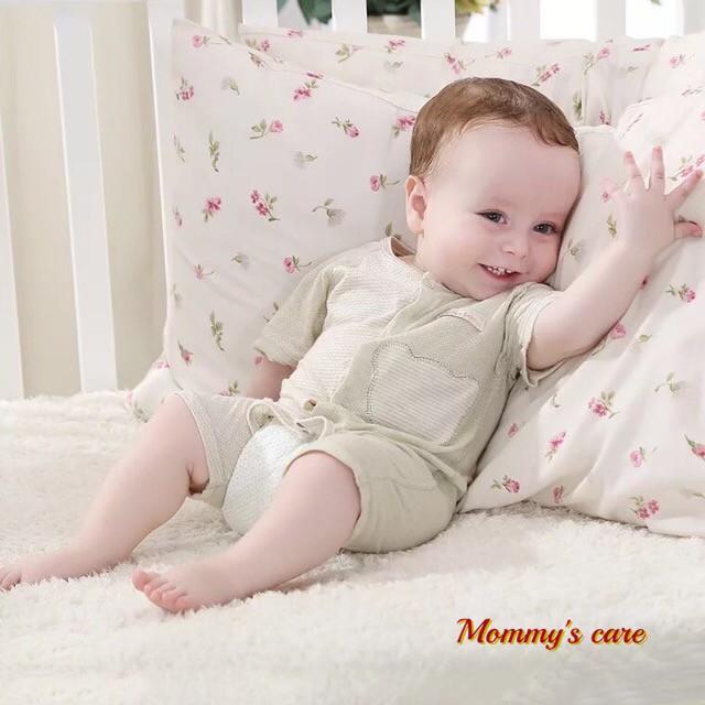 Body hở đũng 100% cotton hữu cơ tự nhiên không tẩy nhuộm hóa chất an toàn cho da bé sơ sinh