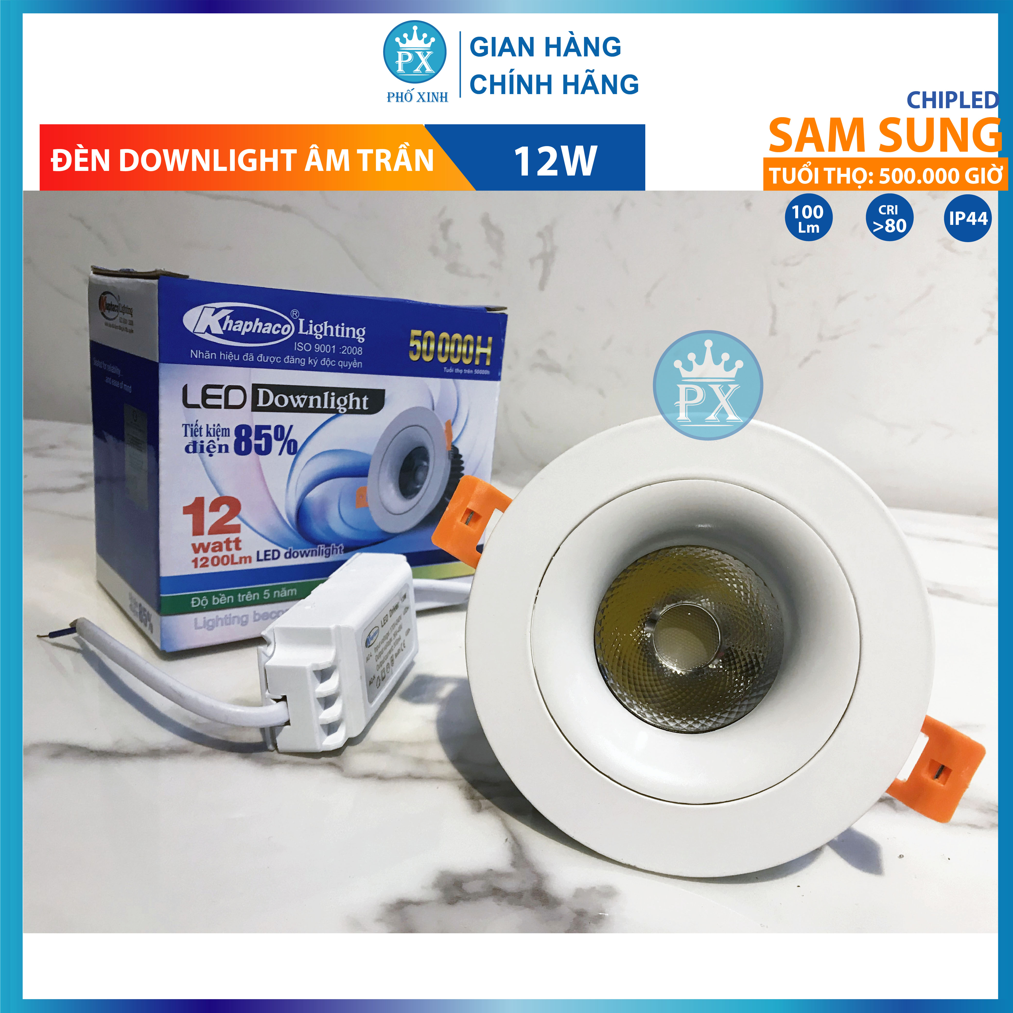 ĐÈN COB DOWLIGHT ÂM TRẦN SIÊU SÁNG 12W - LỖ KHOÉT 95MM- ánh sáng 4000K TRUNG TÍNH