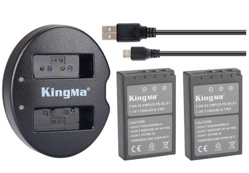 Combo pin sạc Kingma cho Olympus BLS1/ BLS5, Hàng chính hãng