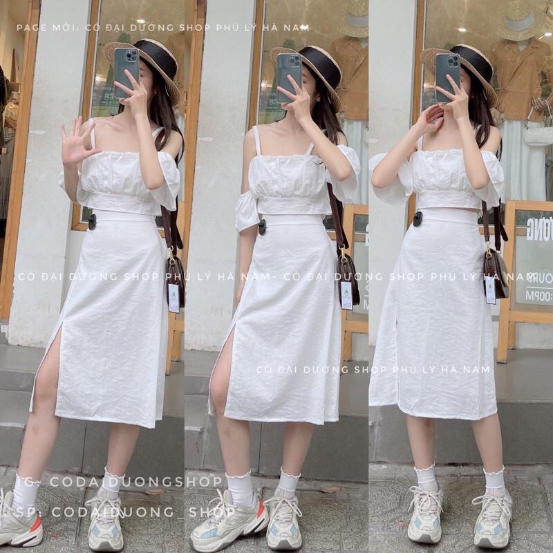 Set áo đũi trễ vai 68117