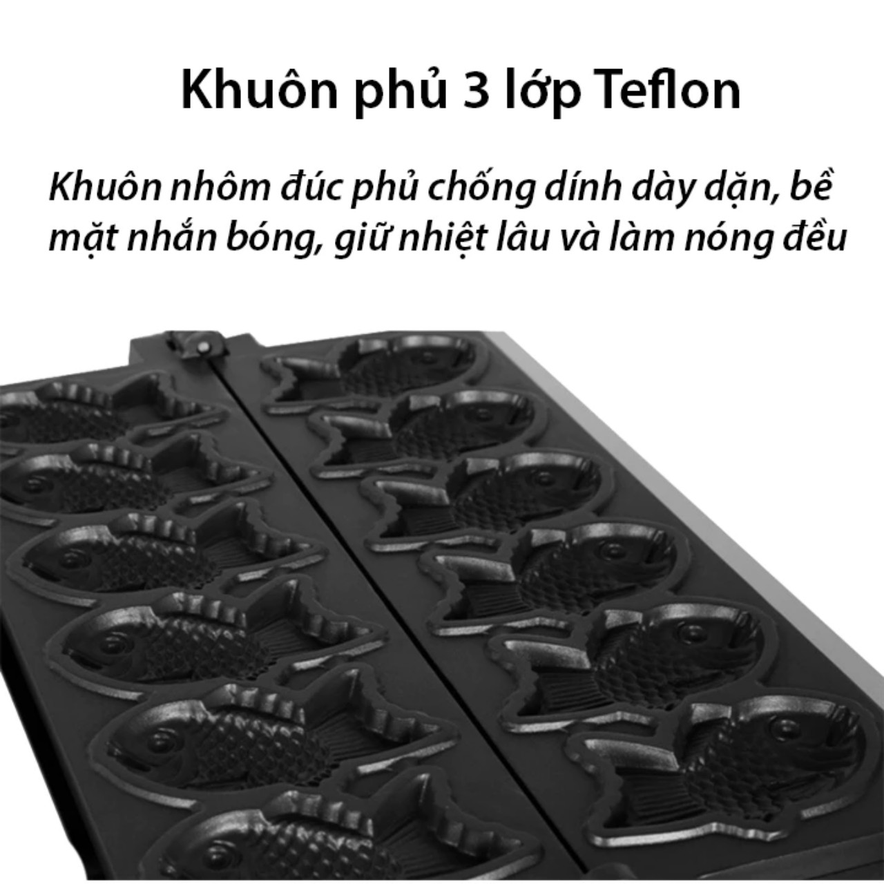 Máy làm bánh cá Taiyaki 6 con cỡ lớn dùng điện CNN6. Máy nướng bánh công nghiệp công suất 3000W hàng chính hãng