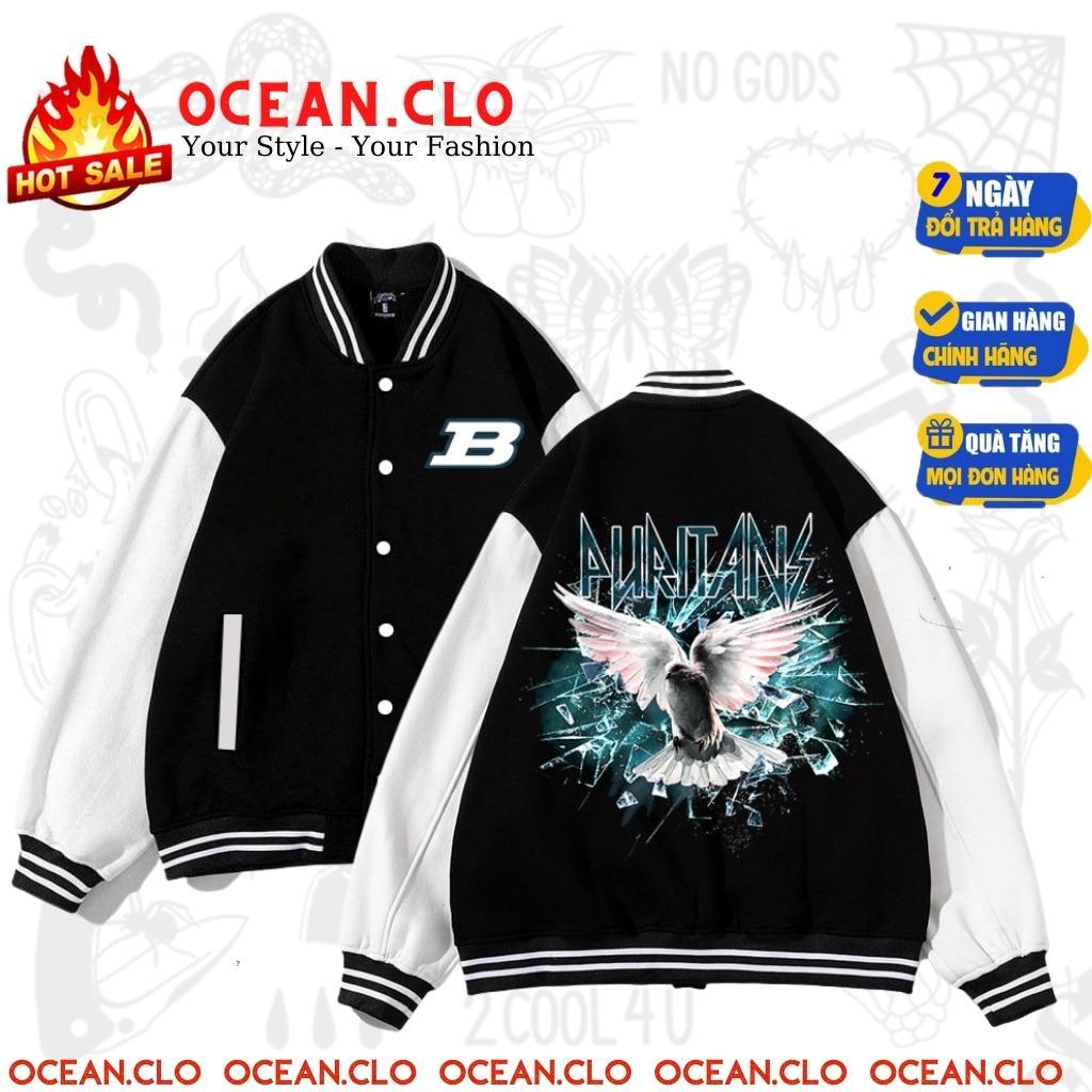 Áo Varsity Jacket BRITAN 4 Màu - Áo khoác Cardigan Bomber 3 màu Unisex phối bo siêu hot - OCEAN.CLO