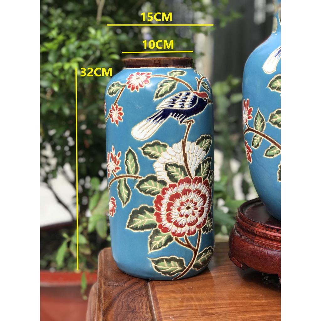 Bình Hoa Chim Xanh HN gốm sứ Nam bộ