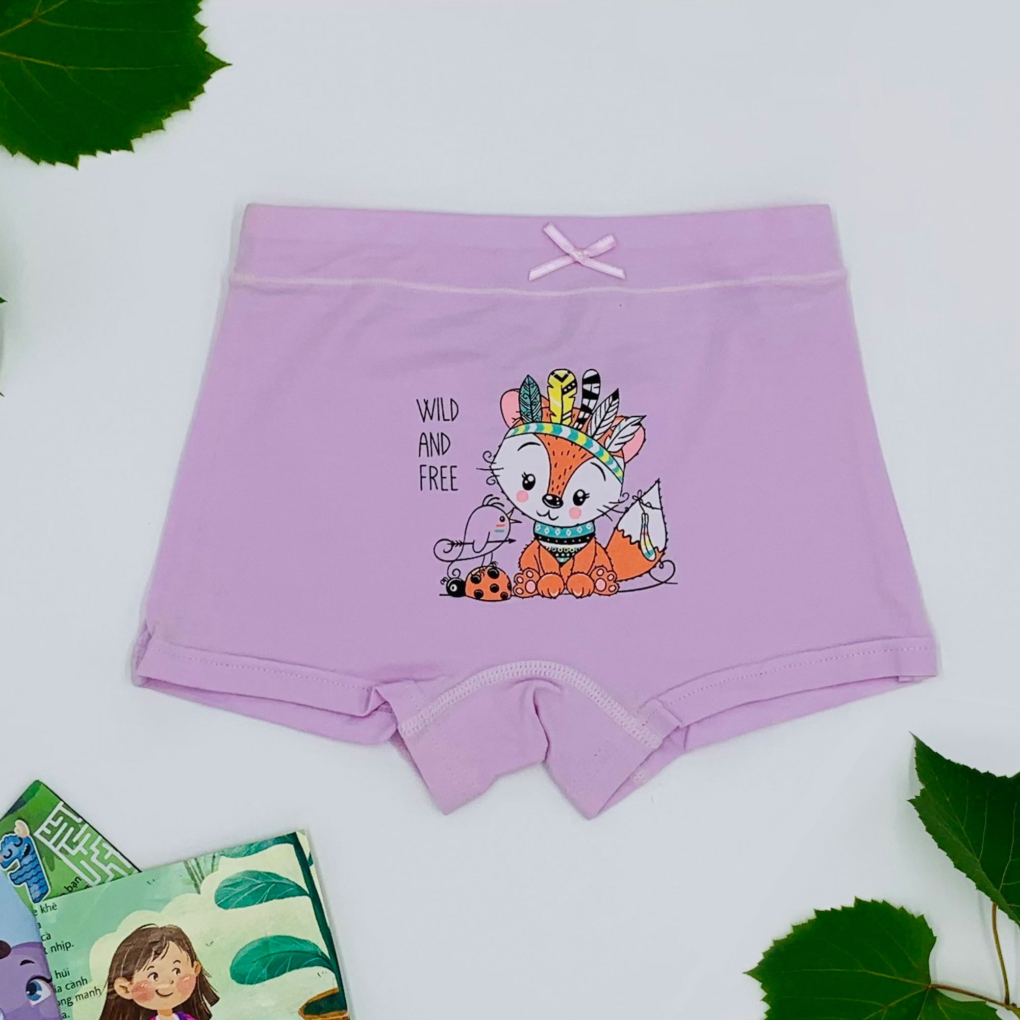 Combo 5 Quần Lót Bé Gái ATUNER QLG023, Quần Chip Đùi Bé Gái 3-10 Tuổi, Vải Cotton Mềm Mại, Thoáng Mát, Kháng Khuẩn, Màu Sắc, Họa Tết Tươi Sáng, Đáng Yêu - Hàng Chính Hãng