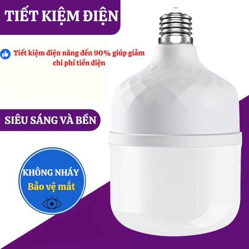 Bóng Đèn Led 30-40W, Bóng Đèn Led Bulb 30-40W Trụ Tròn Cao Cấp, Ánh Sáng Trắng Siêu sáng