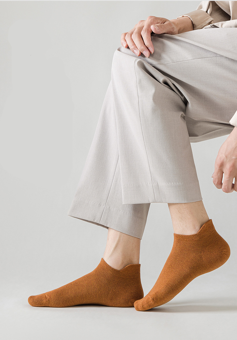Combo 5 đôi tất nam cổ thấp cotton khử mùi kháng khuẩn co giãn 4 chiều