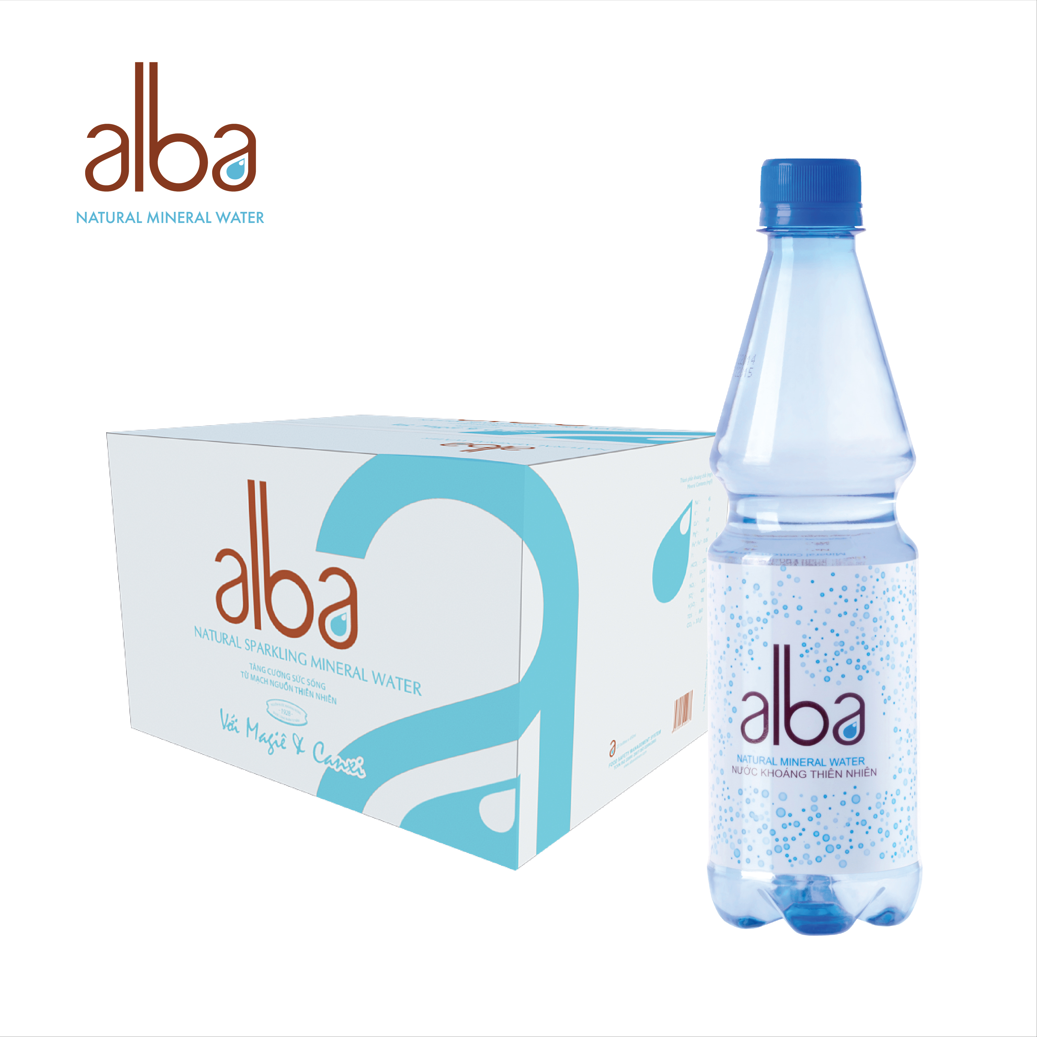 Thùng 24 chai Nước khoáng thiên nhiên ALBA không gas PET 500ml