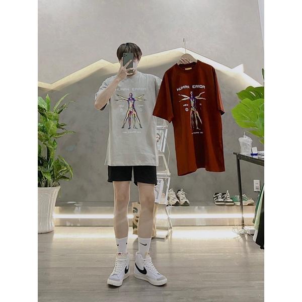 Áo thun tay lỡ áo thun nam vải dày cao cấp in hình người