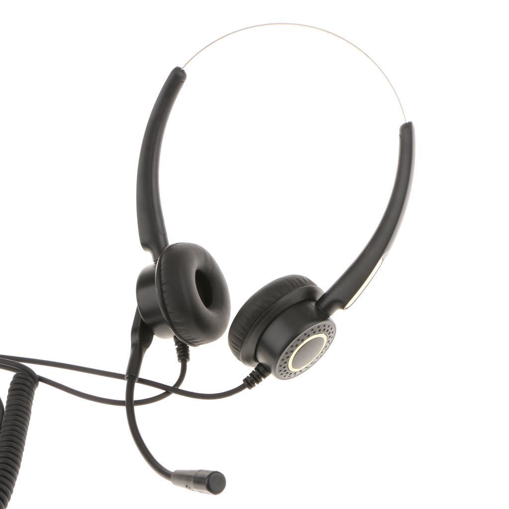 Office Call Center Headset W/Mic Noise-Canceling Headphone Headset RJ9 Plug
